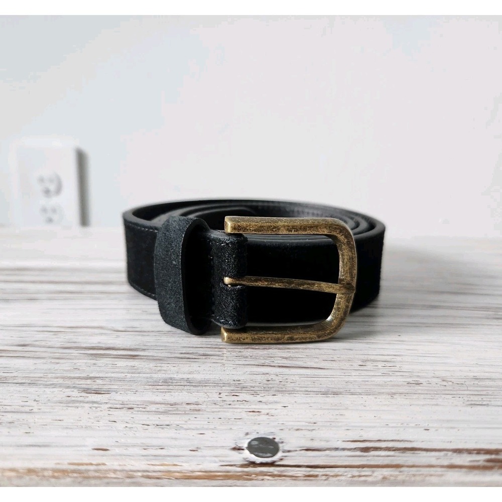 Lucky Brand Men's Genuine Suede Leather Belt Black Size 36